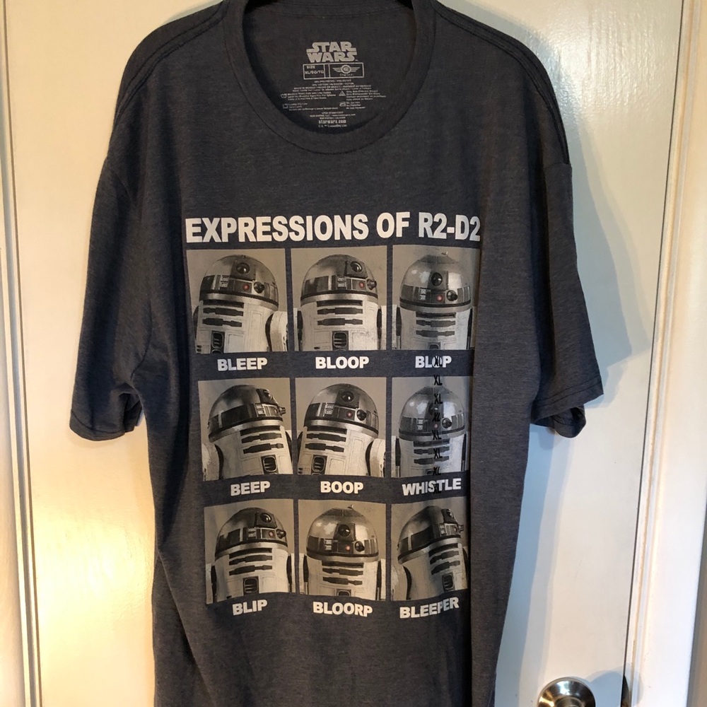 Star Wars R2D2 expressions grey t-shirt XL Men’s